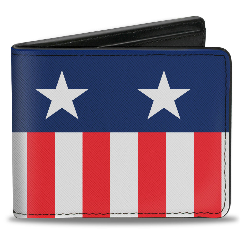 Image of Bi-Fold Wallet - Americana Stars & Stripes2 Blue White Red White