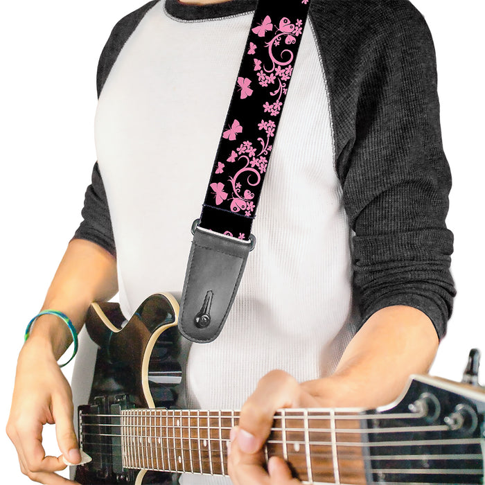 pink butterfly guitar