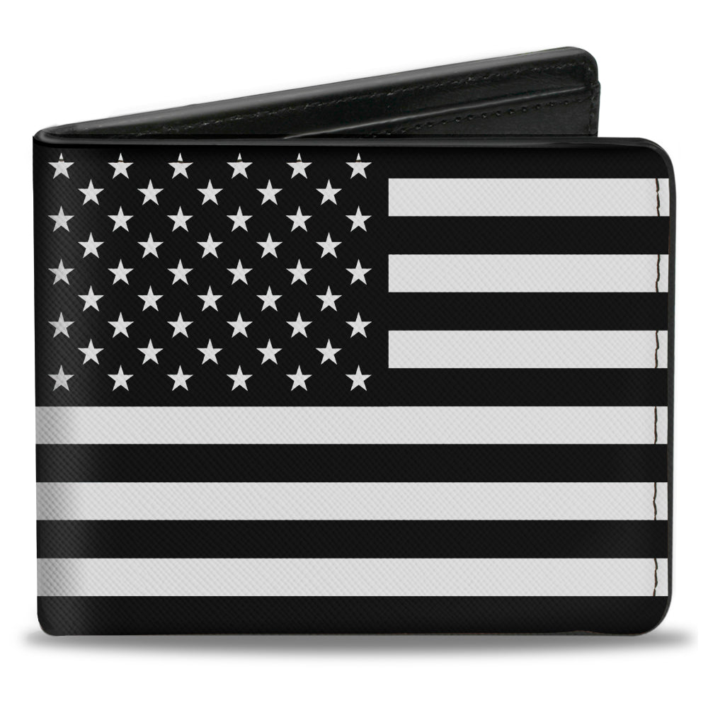 Image of Bi-Fold Wallet - American Flag Black White