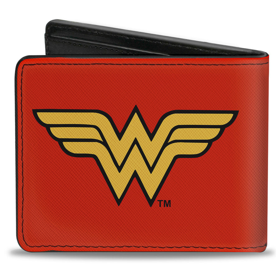 Bi-Fold Wallet - Wonder Woman Logo Red Black Gold