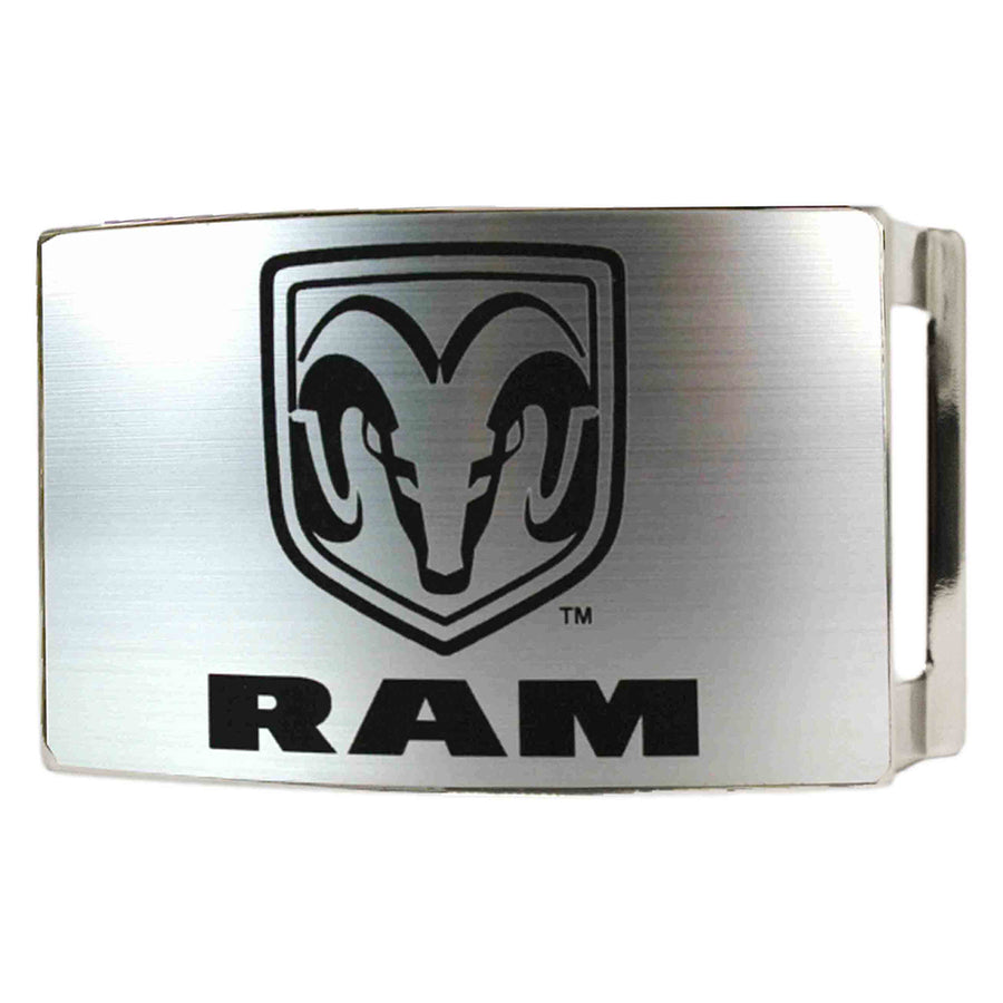 Ram Rock Star Buckle - Brushed Silver Black