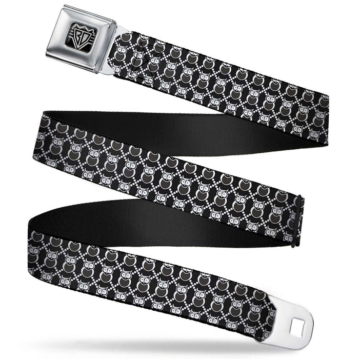 BD Wings Logo CLOSE-UP Full Color Black Silver Seatbelt Belt - Owls Mo ...