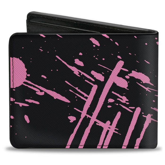 Bi-Fold Wallet - Splatter Black Pink