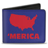 Bi-Fold Wallet - 'MERICA USA Silhouette Blue Red
