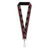 Lanyard - 1.0" - Thin Red Line Flag Weathered Black Gray Red