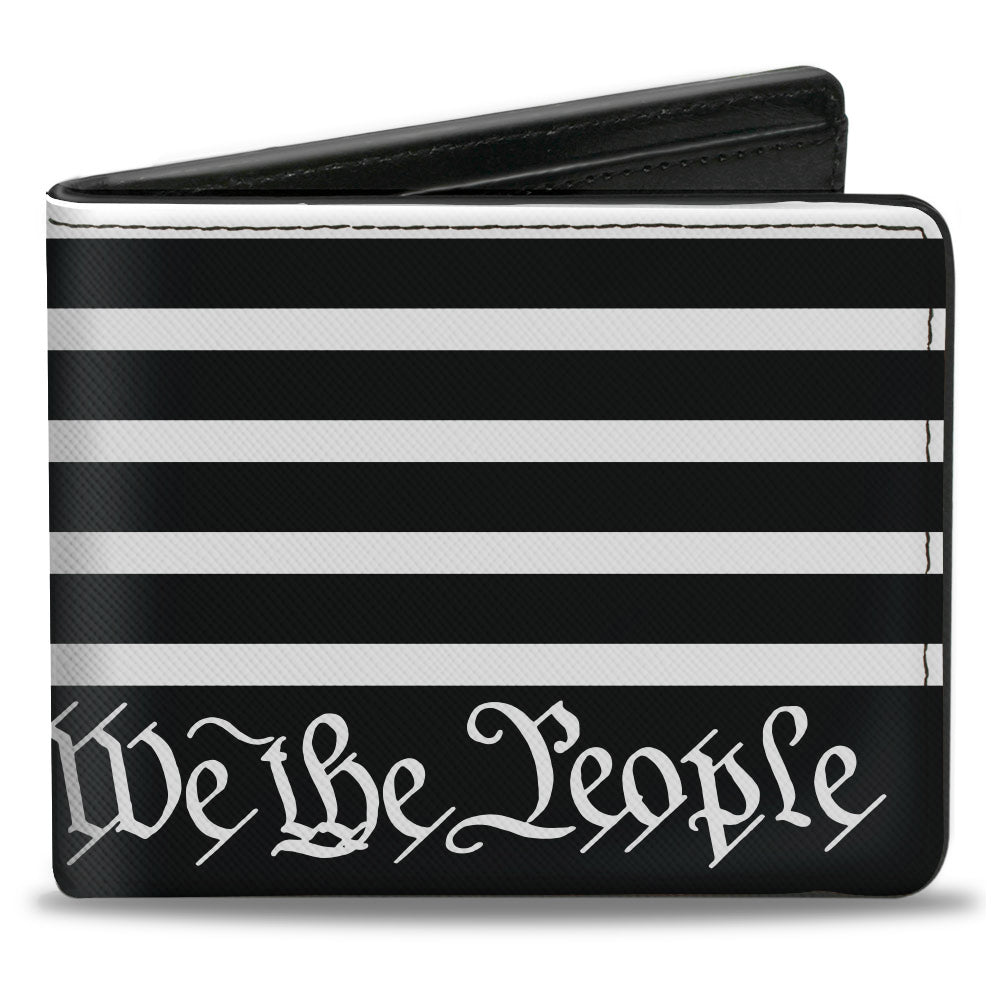 Image of Bi-Fold Wallet - Americana Flag WE THE PEOPLE Black White