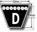 Wedge Shaped V Belt reference number D326 (Internal Length 8224mm)