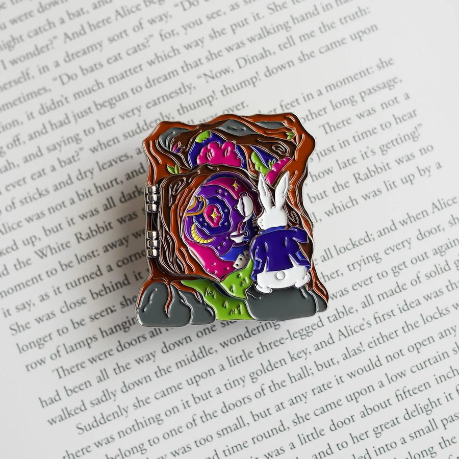 Alice in Wonderland Literary Window Enamel Pin