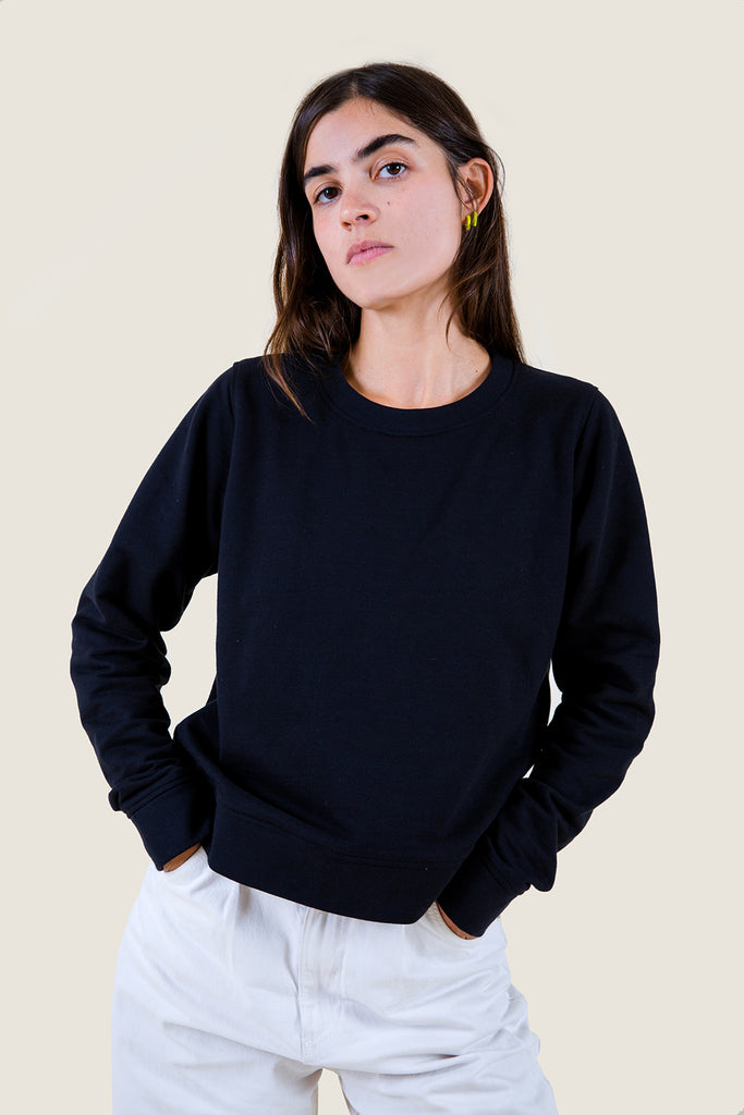 Hoodie Mujer Negro 100% Algodon Perchado - Selvato