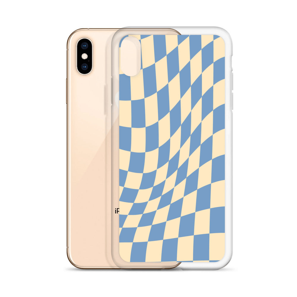 Wavy Checkerboard-Pastel Blue iPhone Case – CYL