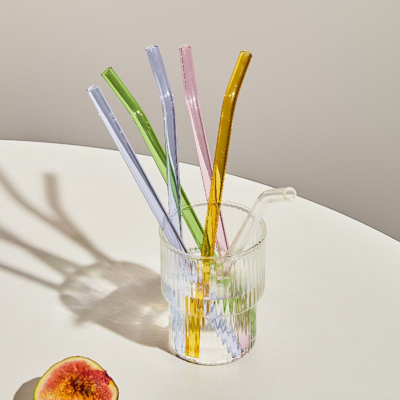 Kuri Wavy Iridescent Glass Straw - Ex-Voto