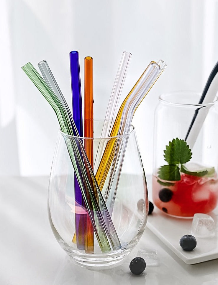 Kuri Wavy Iridescent Glass Straw - Ex-Voto