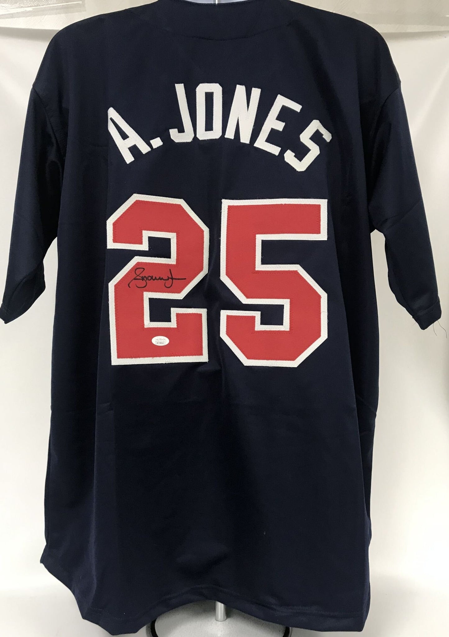 Autographed/Signed Andruw Jones Atlanta White Baseball Jersey JSA