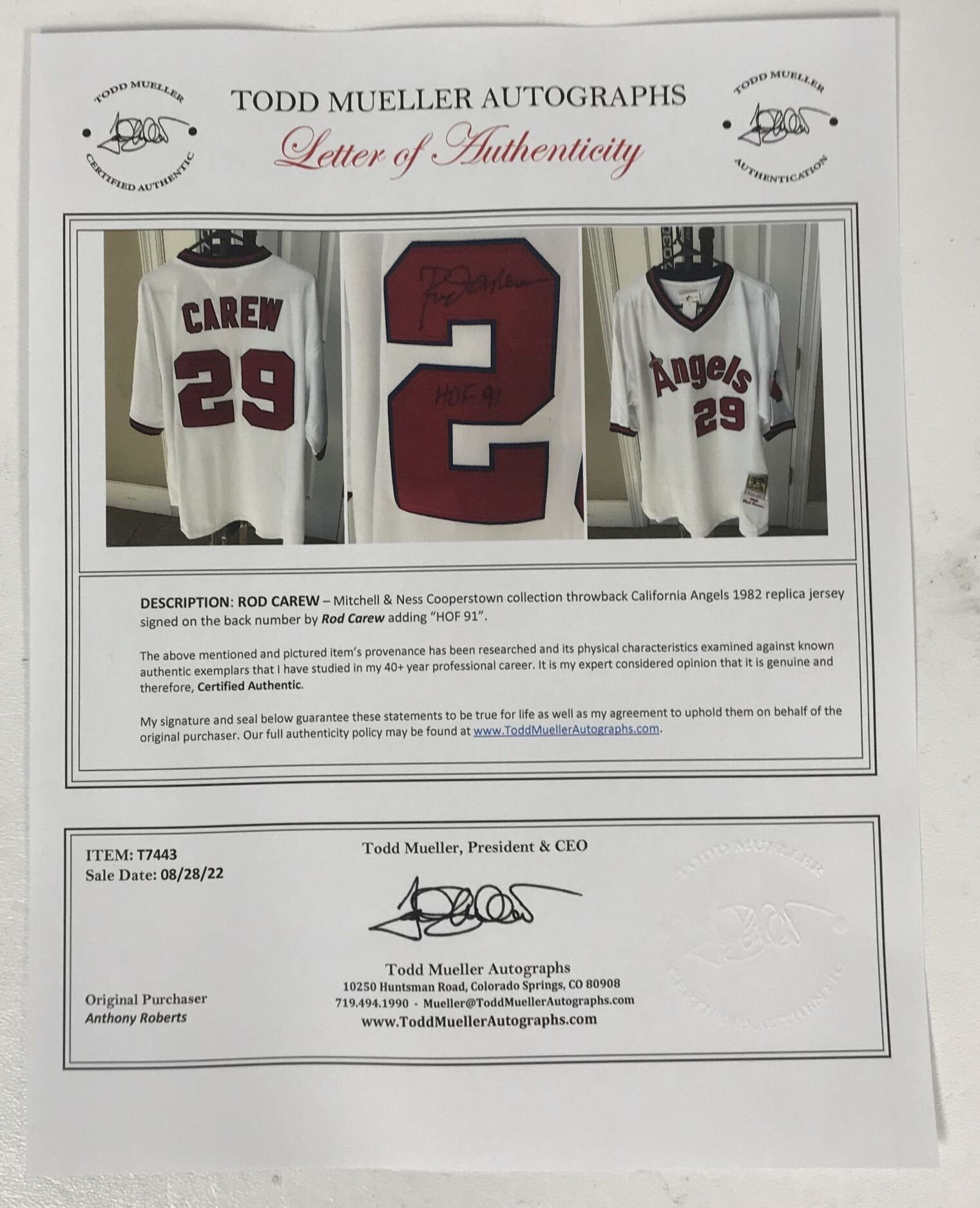 Rod Carew Signed Autographed California Angels White Mitchell & Ness  Cooperstown Collection Baseball Jersey - Lifetime Coa - Yahoo Shopping