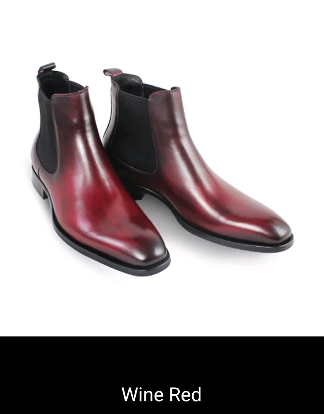 wine chelsea boots