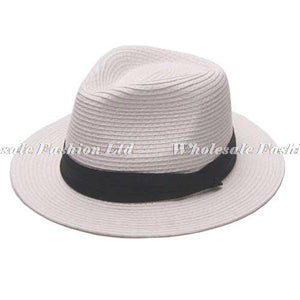 mens black straw fedora hat