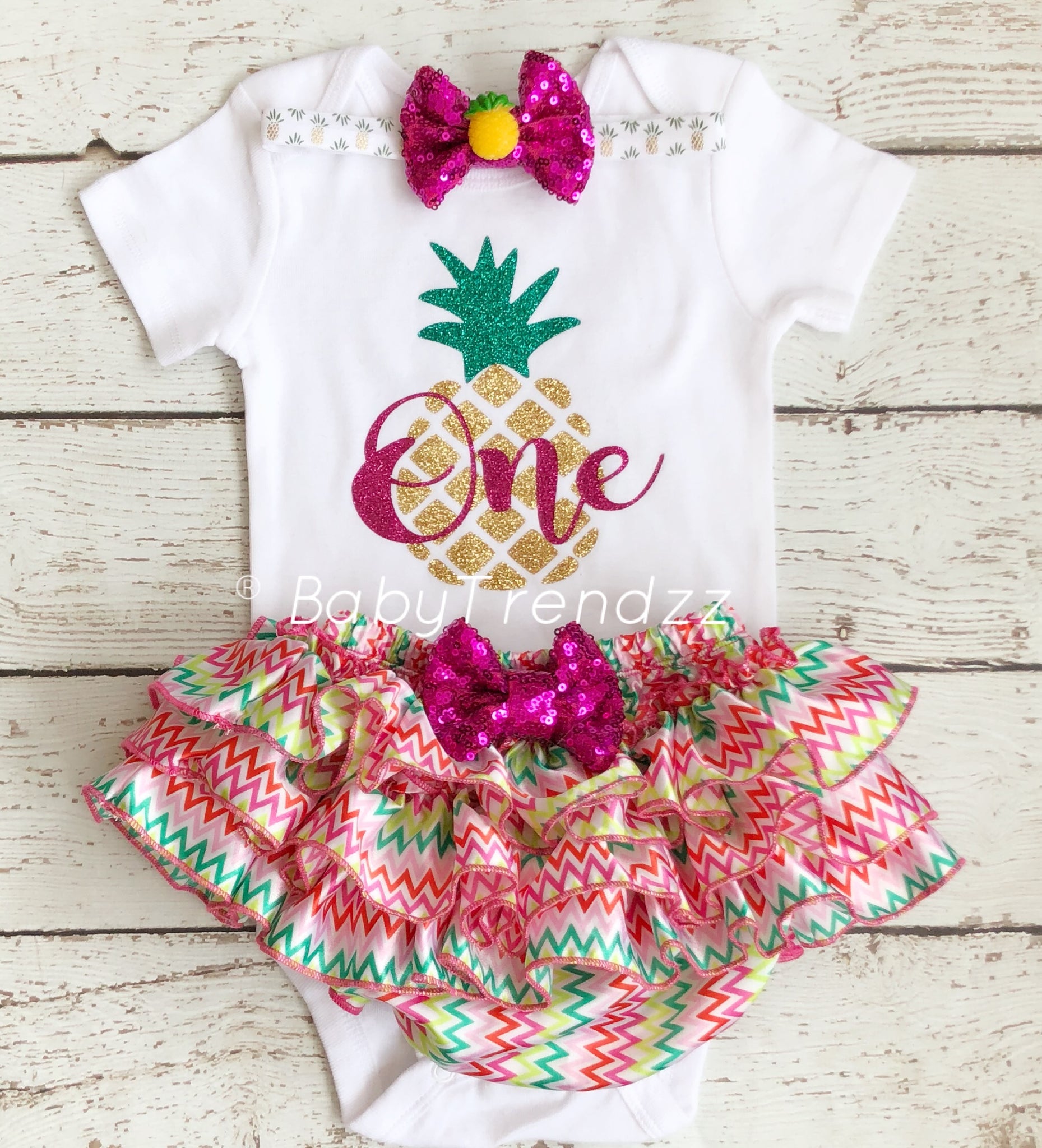 pineapple first birthday outfit