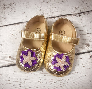 Mermaid Baby Shoes- Golden baby Shoes 