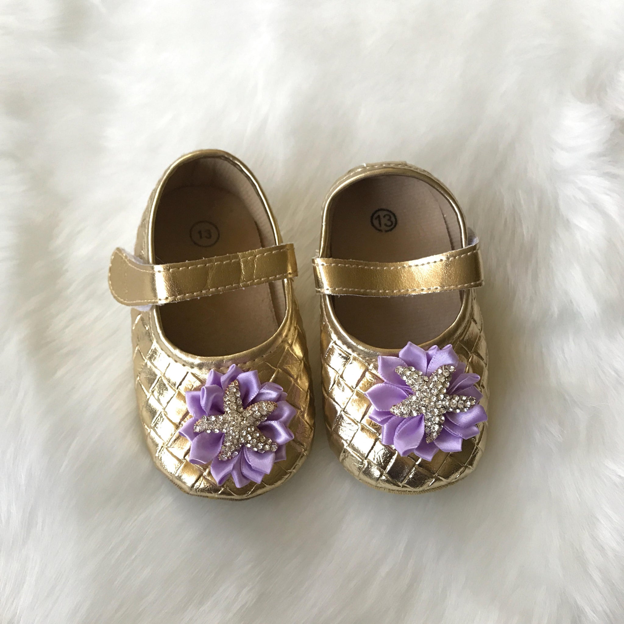 golden shoes for baby girl