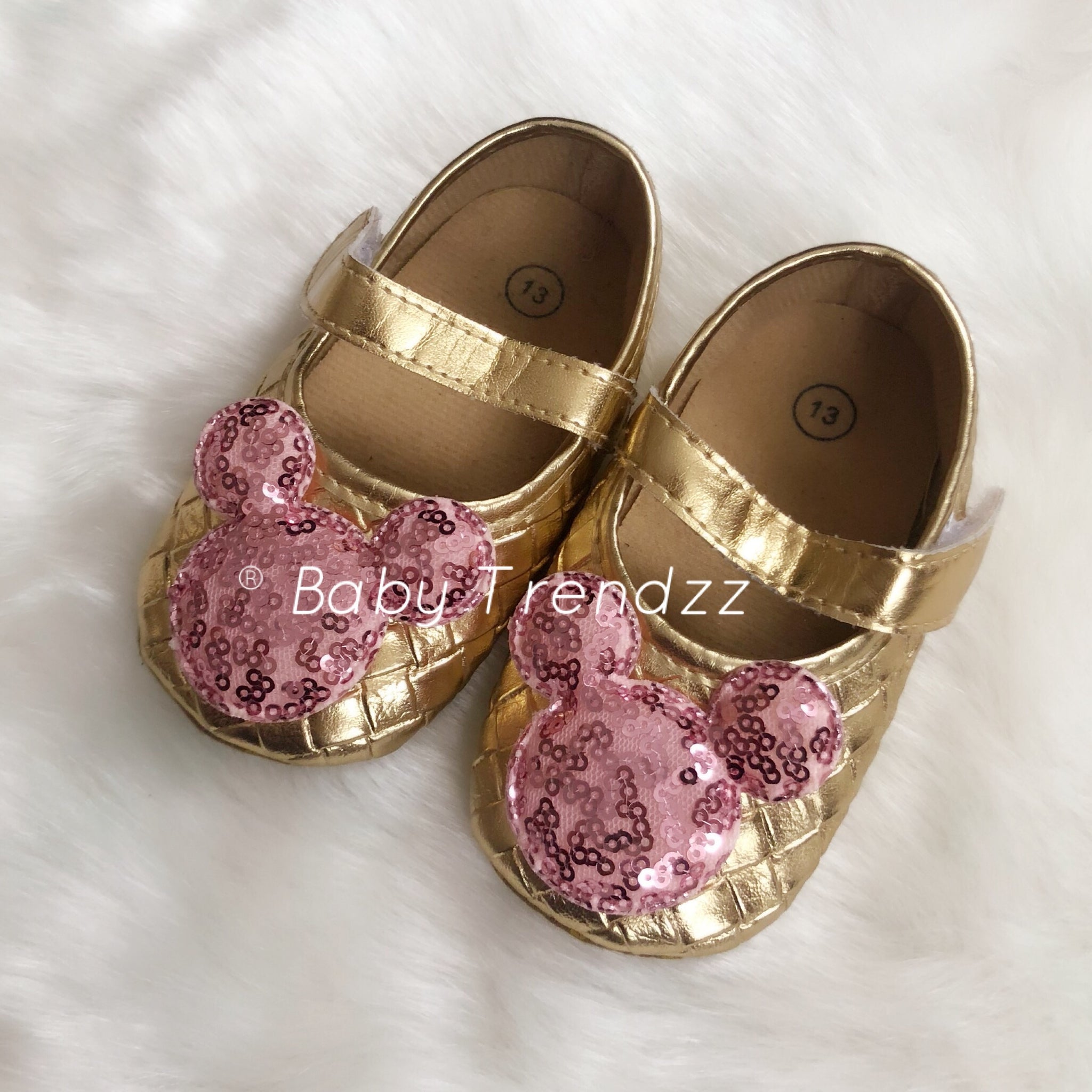 gold minnie mouse shoes