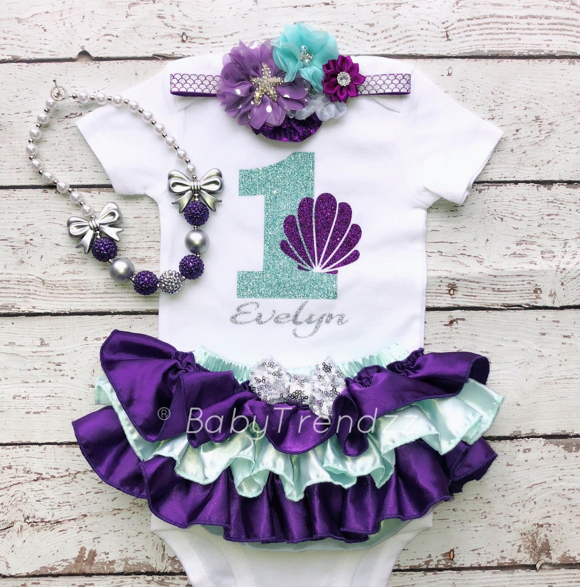 mermaid 1st birthday shirt