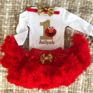 elmo birthday outfit for girl