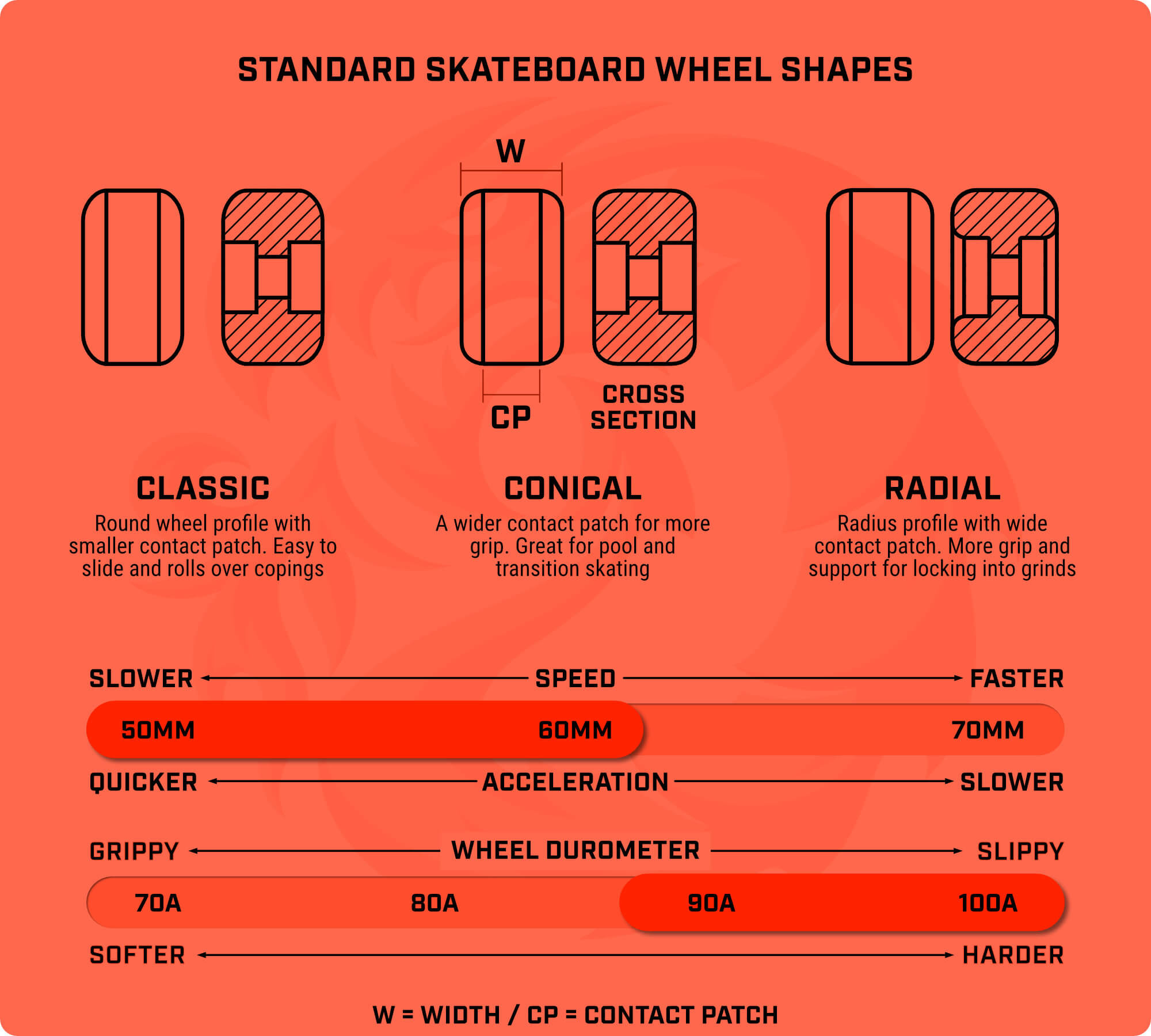 STANDARD SKATEBOARD WHEEL SHAPES