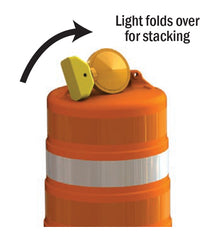 Traffic Barrel with Folding Light