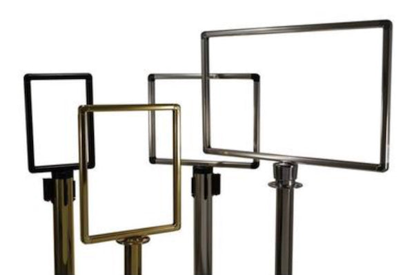 Heavy-Duty Designer Sign Frames Visiontron Retracts-Belt Barriers