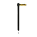 Retractable Belt Barrier Stanchion, Mini Socket Base, Black Post, 9 ft Belt - Montour Line MX630SK
