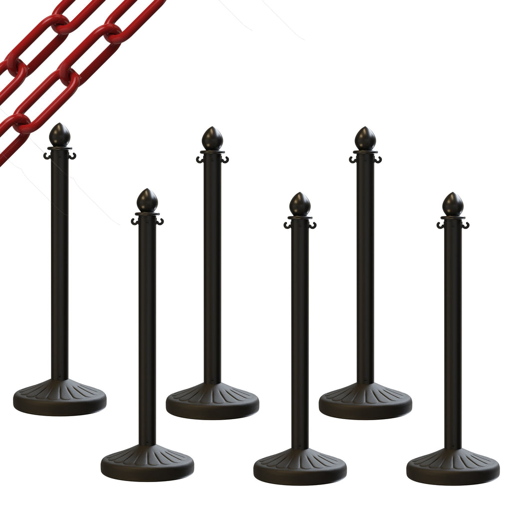 Crowd Control Rope Barrier, 78 Red Twisted Nylon, Brass End Caps and Hooks  (RPTWSBR04) 