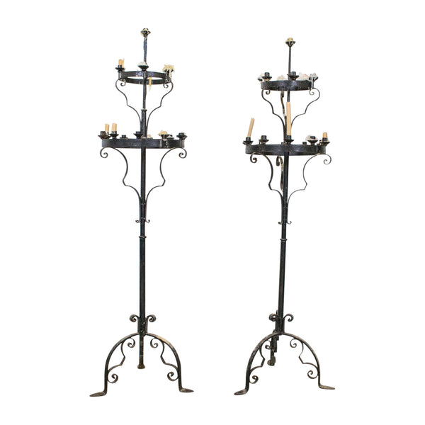 A Pair of Black Painted Wrought Iron Candle Sticks – The Vault Sydney