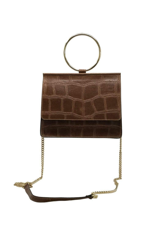 COLE COGNAC EMBOSS CROSS BODY BAG