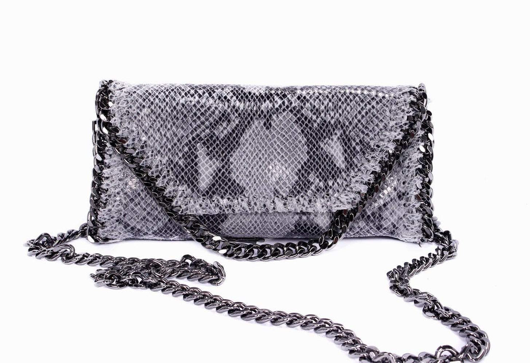 Sofia Chain Strap Purse I Sassy Black Emboss Chain Strap Shoulder Bag