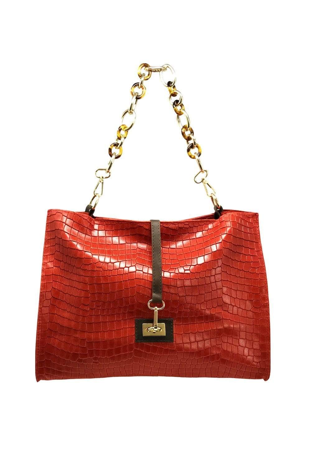 Sofia Chain Crossbody Purse I Sassy Red Chain Strap Shoulder Bag