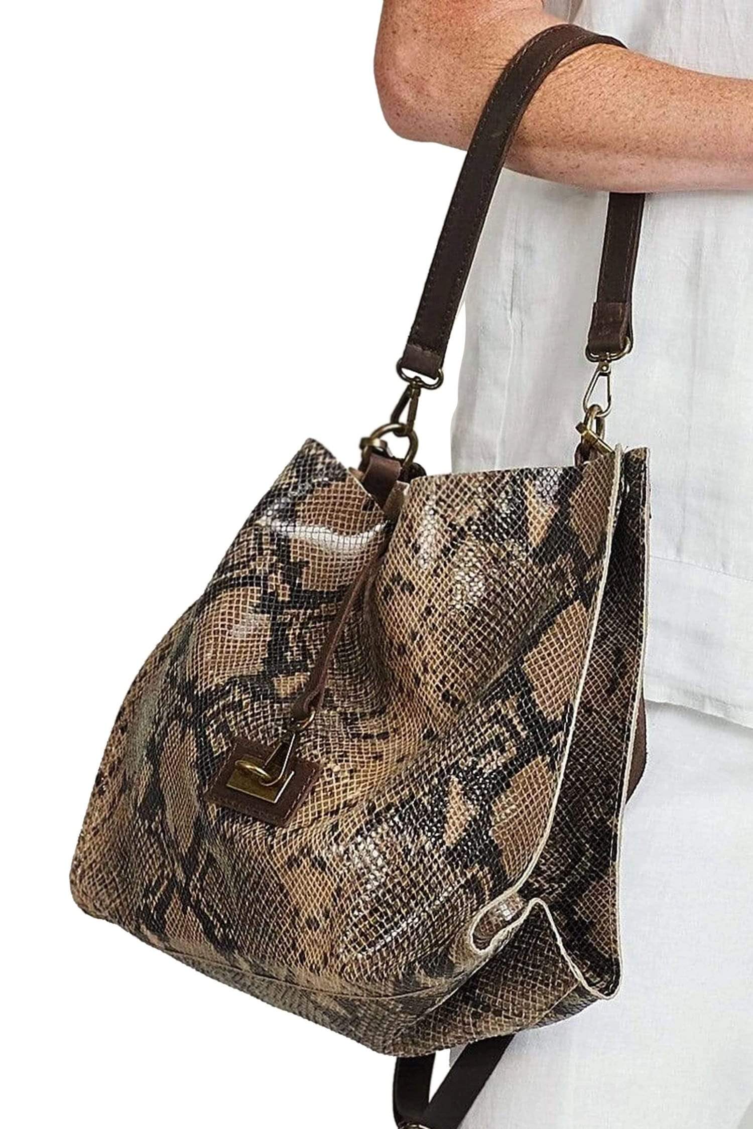 Leather Sling Bag with Chain Strap