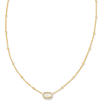 Mini Elisa Gold Satellite Short Pendant Necklace in Ivory Mother of Pearl - Kendra Scott