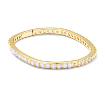 Chandler Gold Bangle Bracelet in White Opalite Mix - Kendra Scott