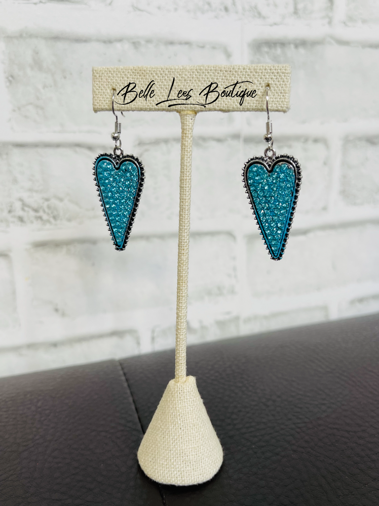 Sparkle Stud Heart Earrings – Belle Lees Boutique