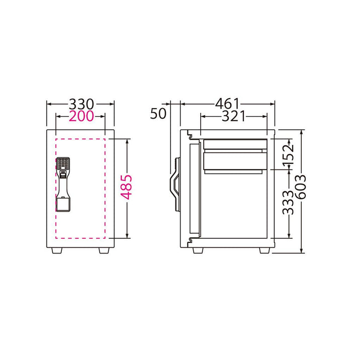 人気商品】 EIKO エーコー マルチロック式小型耐火金庫 ガードマスター 1時間耐火 ONS-FE 67kg