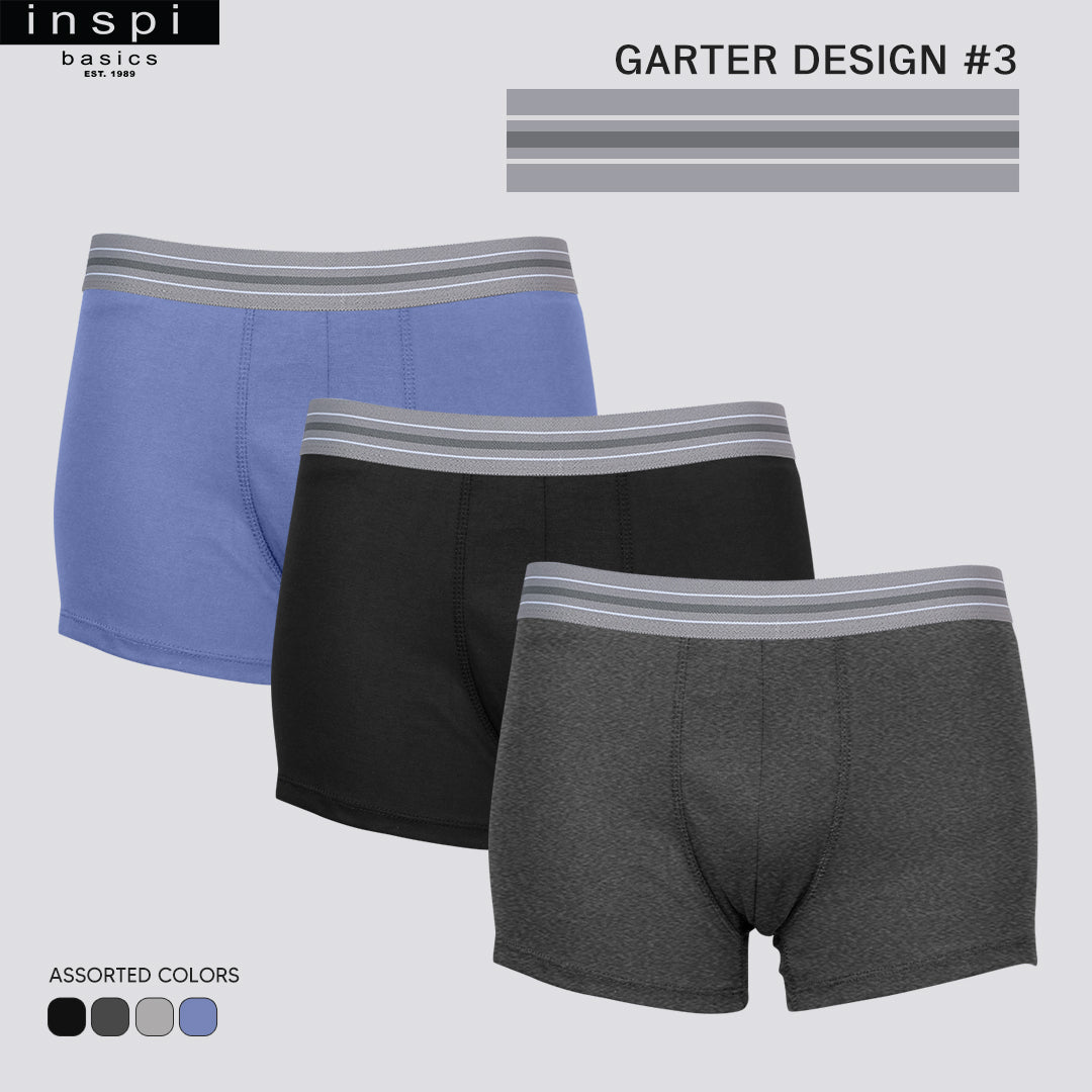 INSPI Basics 3pcs Premium Cotton Boxer Brief for Men Underwear Comfy B