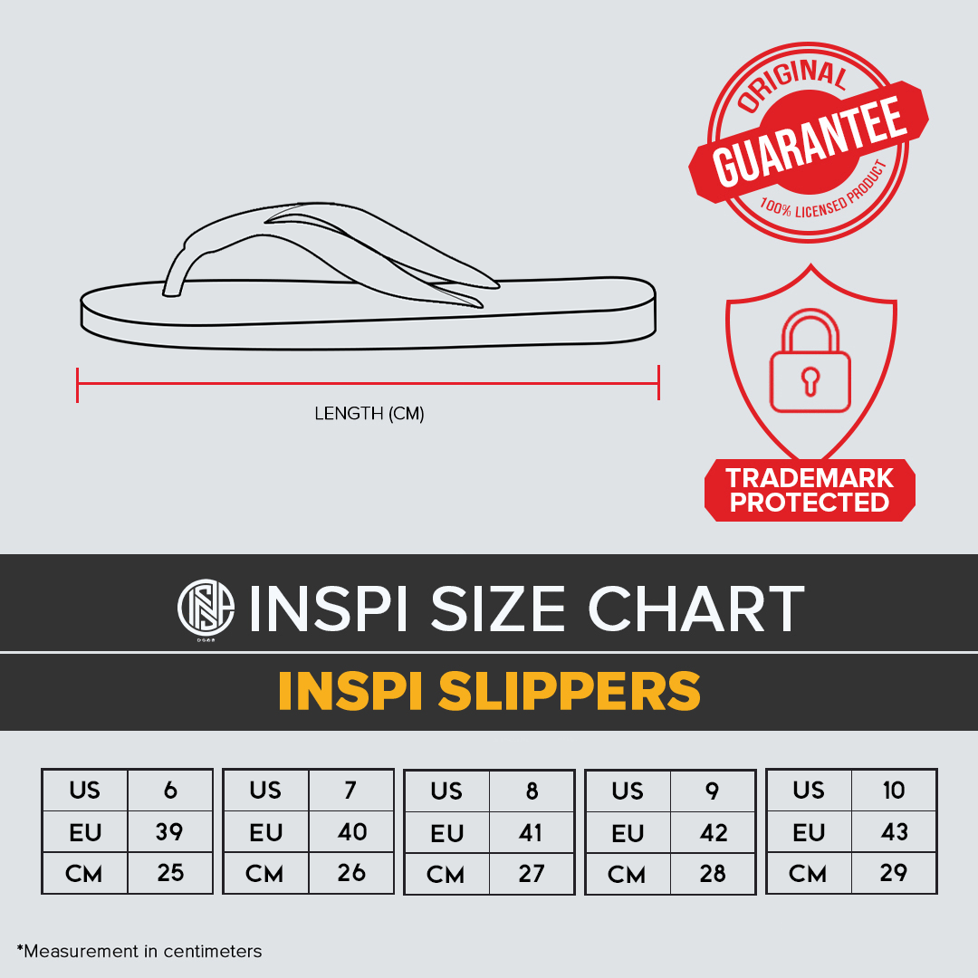 INSPI Slippers Black Viper For Women and Men Basic Flip Flops Indoor F