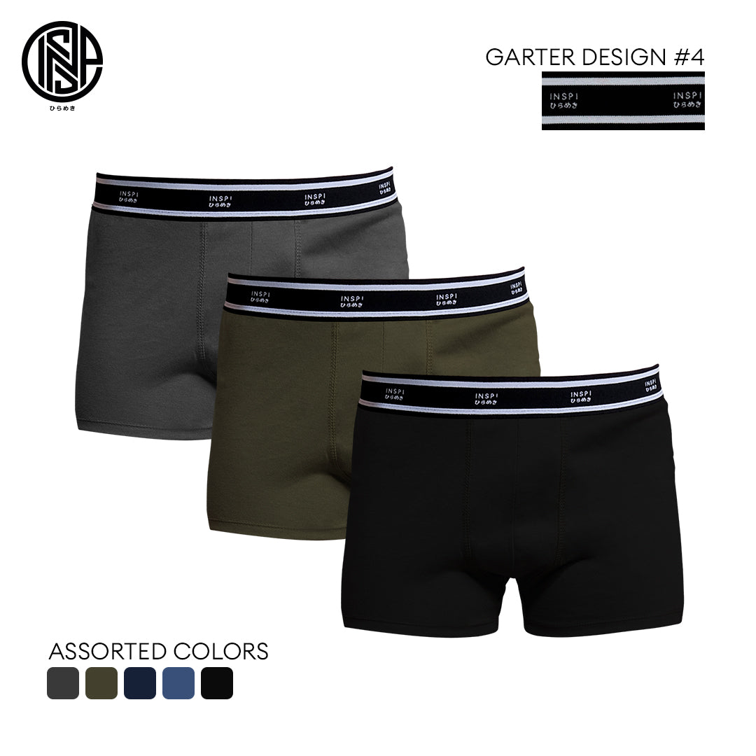 INSPI Basics 3pcs Set Boxer Brief for Man Assorted Colors Boxers Short