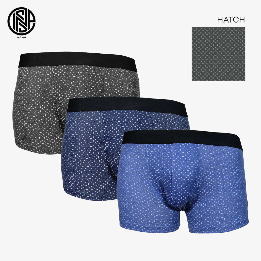 INSPI Basics 3pcs Set Hatch Printed Boxer Brief for Men Boxers Shorts