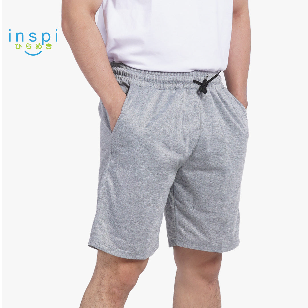 INSPI Walking Shorts for Men Summer in Smoke Gray Cotton Korean Short