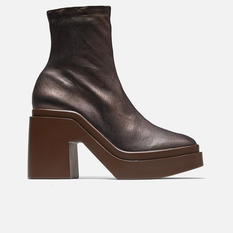 NINA ANKLE BOOTS, WOOD BROWN LAMBSKIN -Clergerie Paris – Clergerie