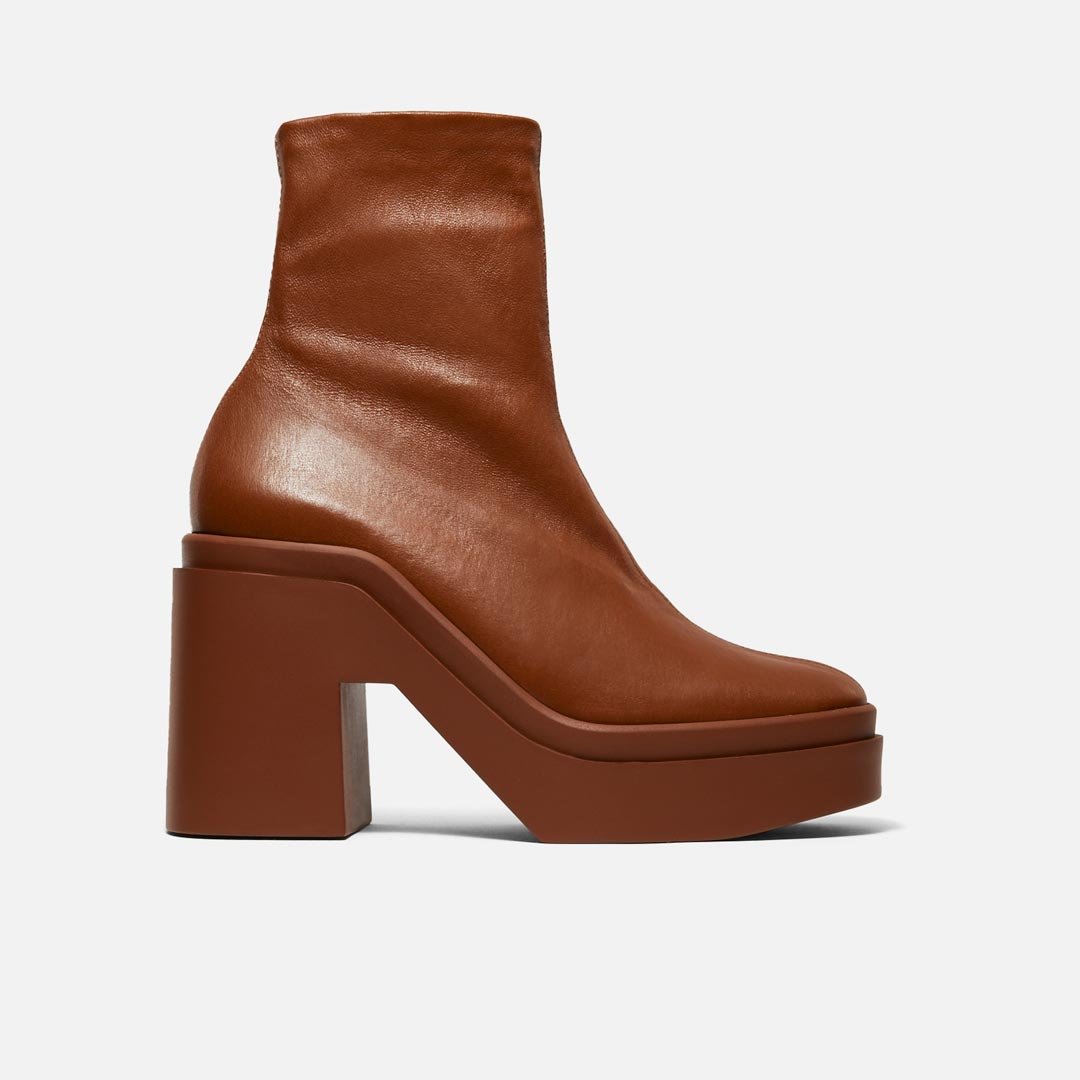 NINA ANKLE BOOTS, WOOD BROWN LAMBSKIN -Clergerie Paris – Clergerie