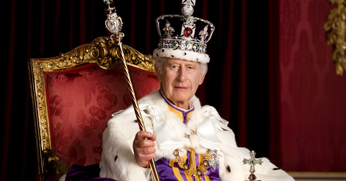 King Charles III wearing the Imperial State Crown