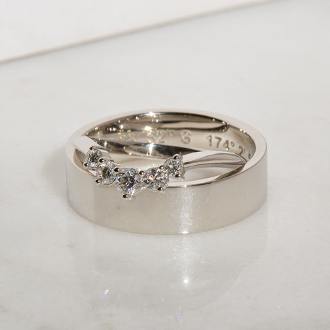 Wedding bands with co-ordinates engraved