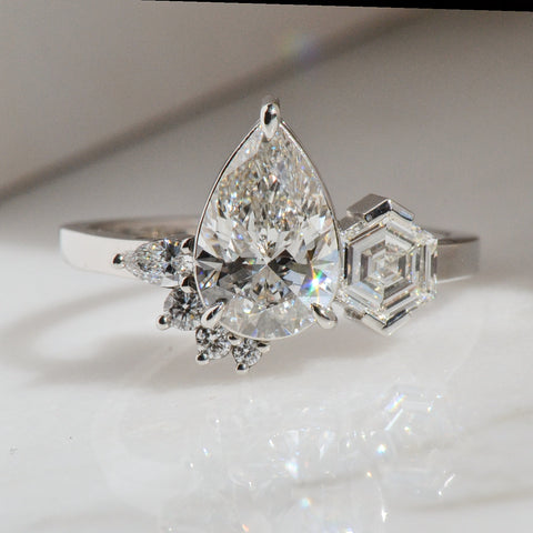 Pear Cut Diamond Engagement Ring designed by Layla Kaisi Collection